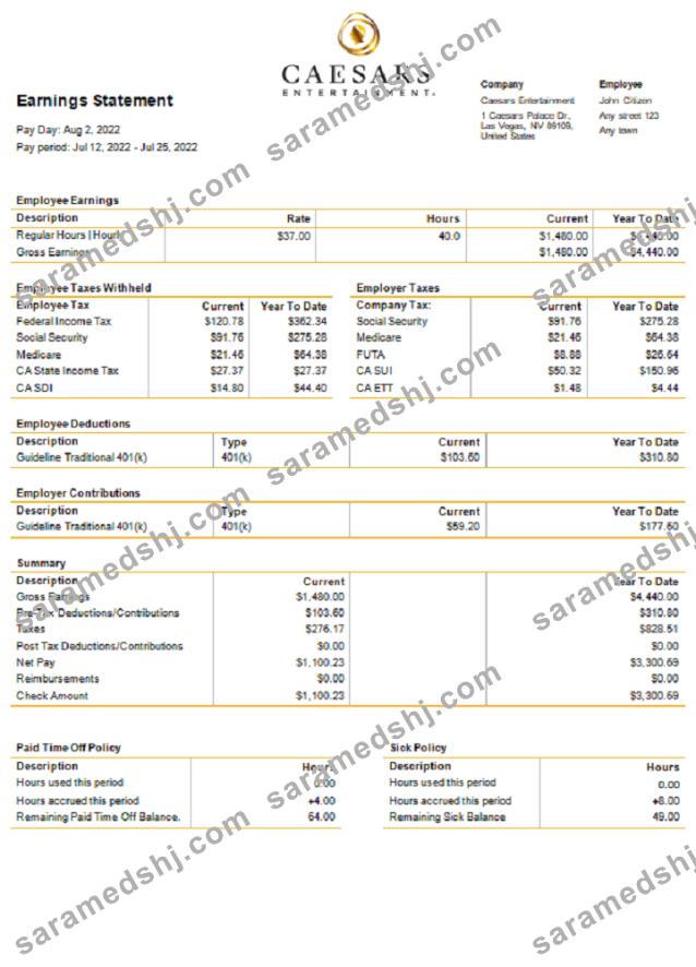 USA Caesars Entertainment casino and resort company